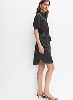 Satin Shirt Dress