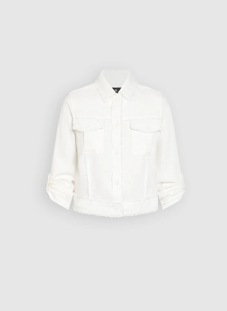 Veste à bordures effilochées