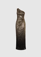 Robe épaule unique à paillettes