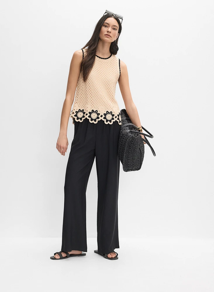 Débardeur à crochet floral