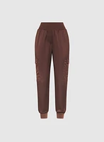 Pull-On Satin Cargo Pants