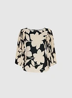 Floral Pleat Sleeve Top