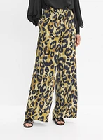 Leopard Print Wide-Leg Pants