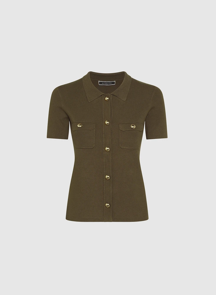 Knit Polo Top