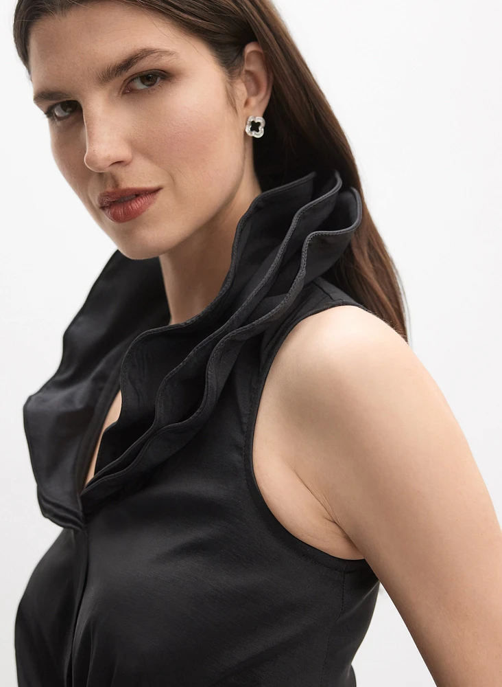 Belted Taffeta Dress