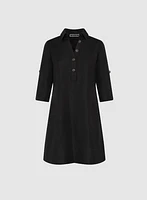 Linen-Blend Shirt Dress