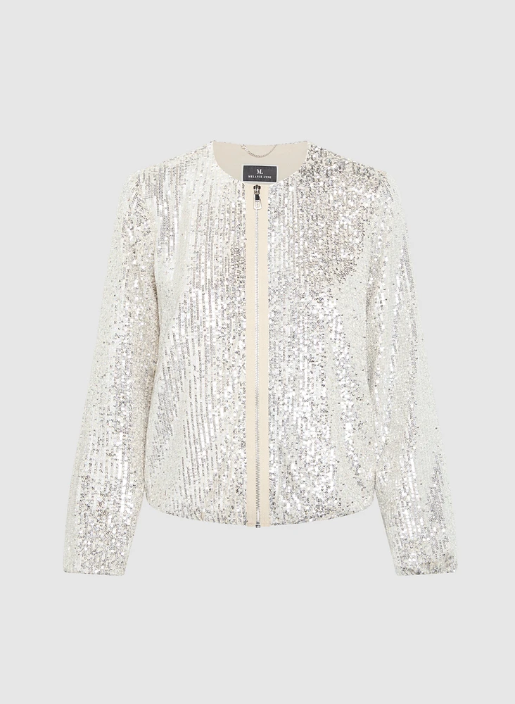 Sequin Zip Jacket