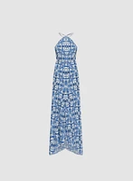 Scarf Print Hanky Hem Dress