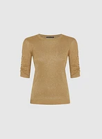 Shirred Glitter Knit Top