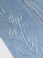 Embroidered Wide-Leg Jeans