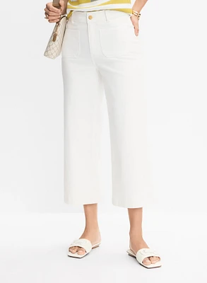 Patch Pocket Culotte Jeans