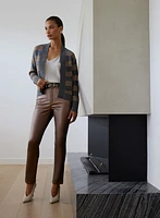 Coated Metallic Slim-Leg Jeans
