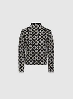 Geometric Funnel Neck Sweater