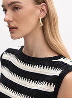 Striped Sleeveless Sweater