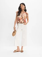 Blouse florale en chiffon