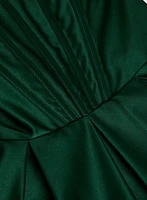 Satin Lace-Up Back Gown