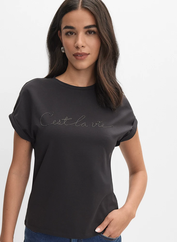 Beaded Script T-Shirt