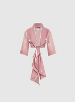 Tie-Front Organza Bolero
