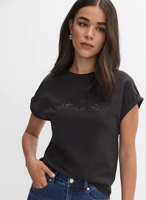 Beaded Script T-Shirt