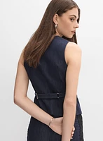Cropped Denim Vest