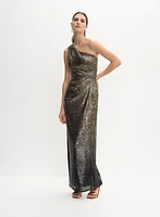 Robe épaule unique à paillettes