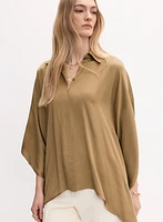 Flare Sleeve Satin Blouse