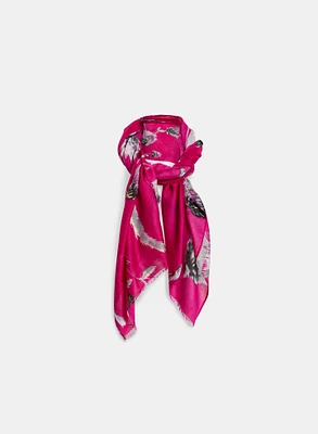 Foulard oblong floral vif