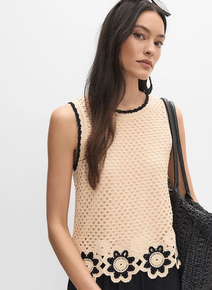 Débardeur à crochet floral
