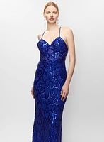 Robe ajustée avec broderies en paillettes