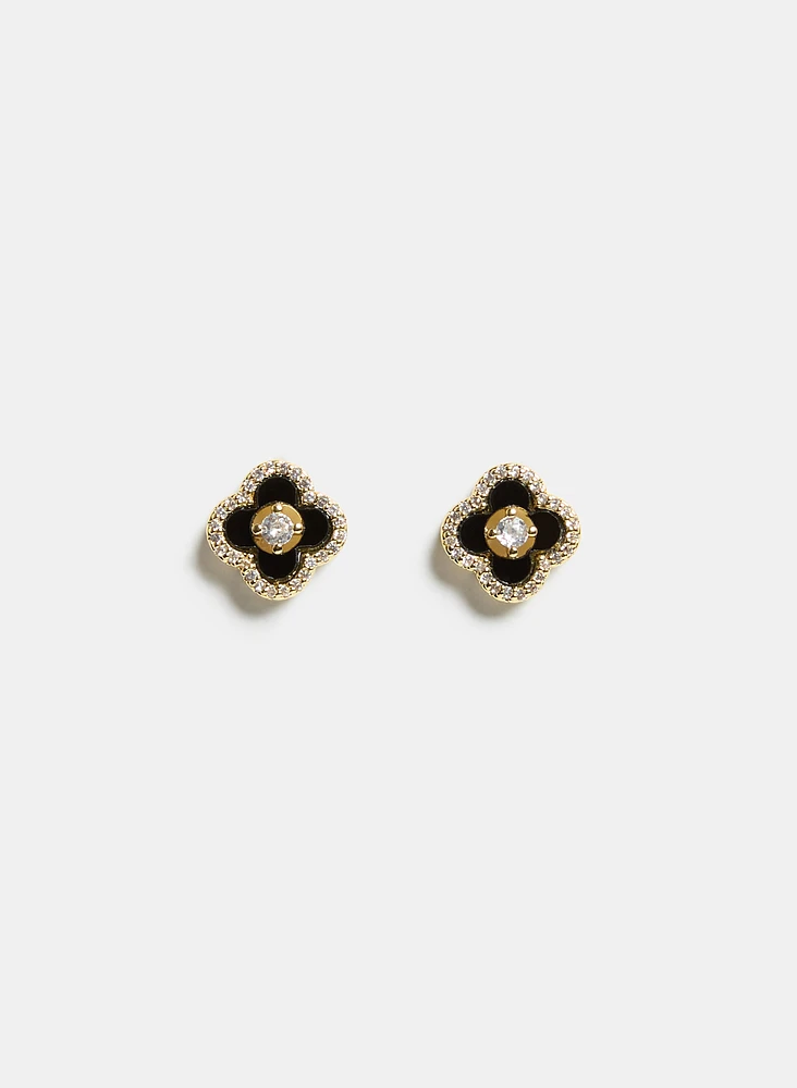 Boucles d'oreilles trèfle en résine