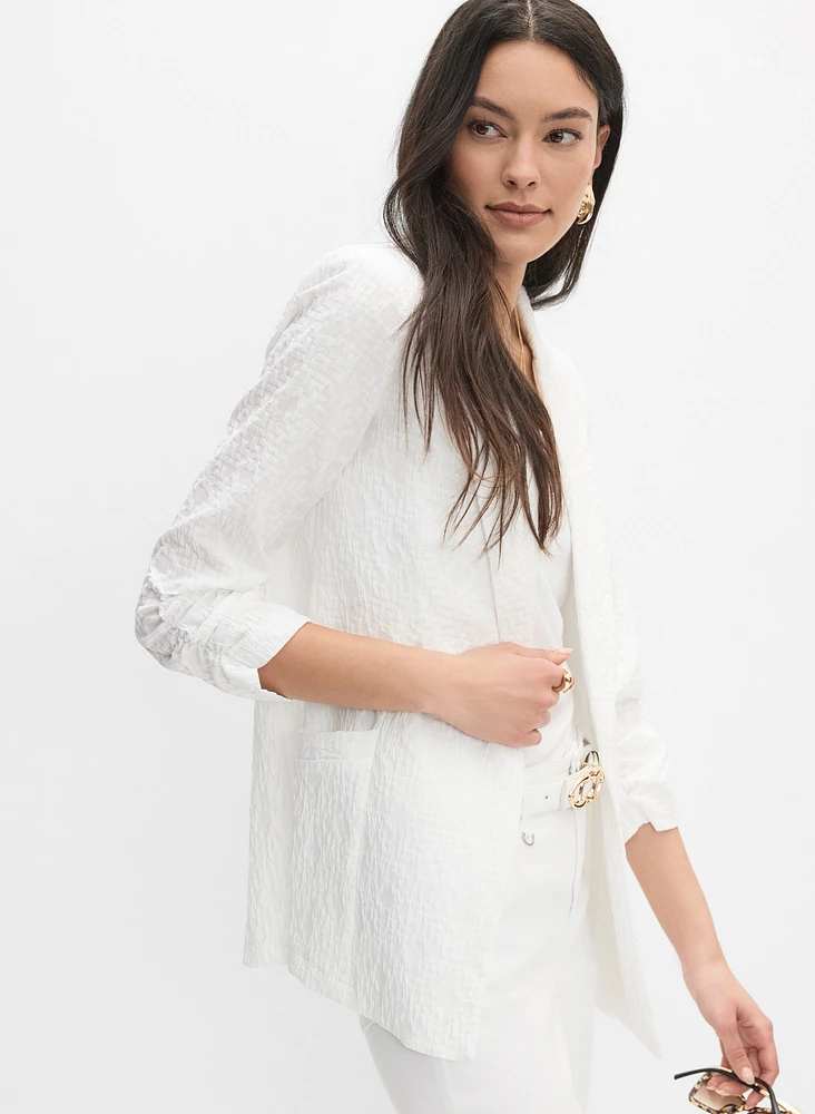 Joseph Ribkoff - Ruched Sleeve Blazer