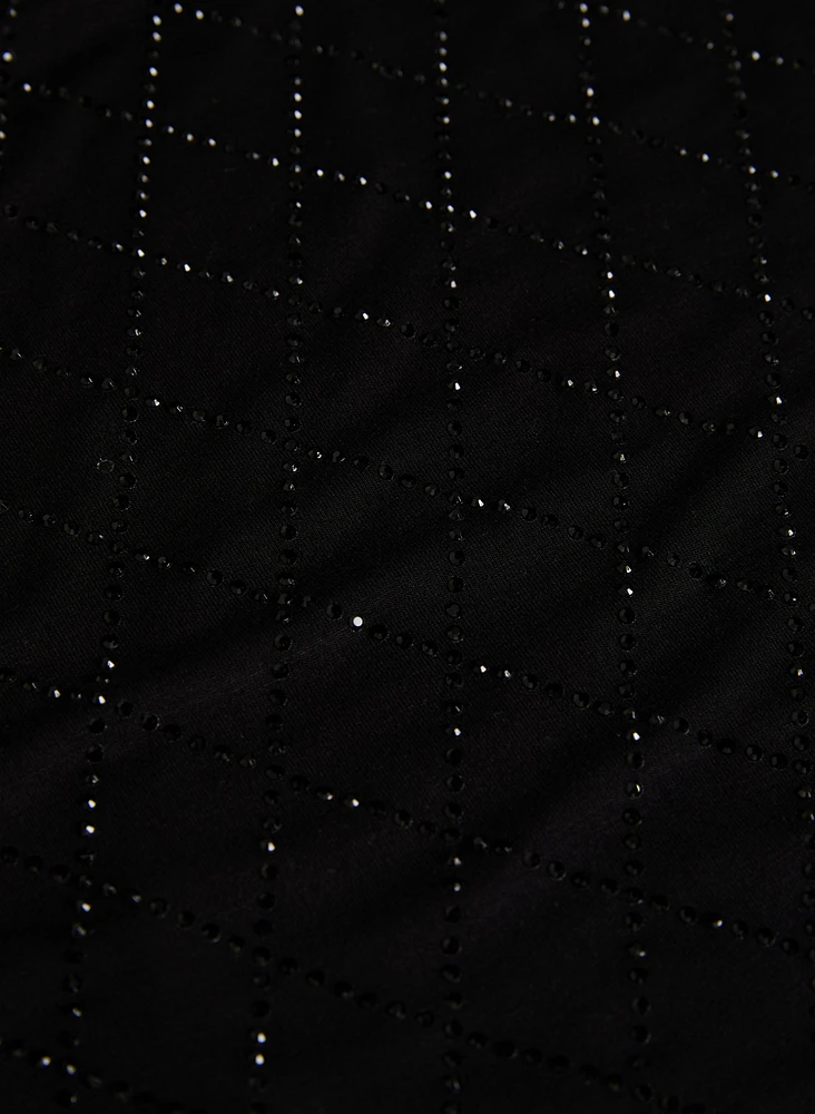Embellished Grid T-Shirt
