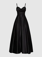 Satin Stone Detail Gown