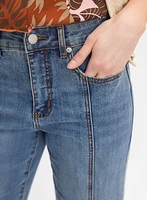 Seam Detail Wide-Leg Jeans
