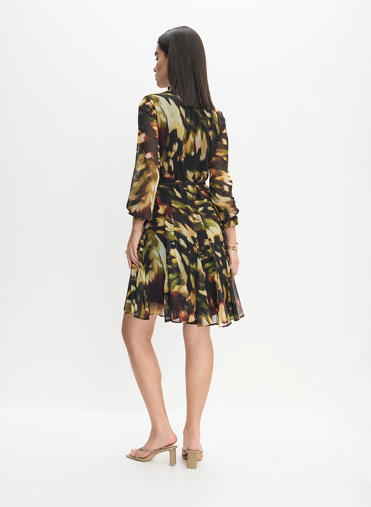 Robe en chiffon à motif abstrait
