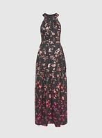 Floral Ombre Embroidered Dress