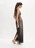Robe épaule unique à paillettes