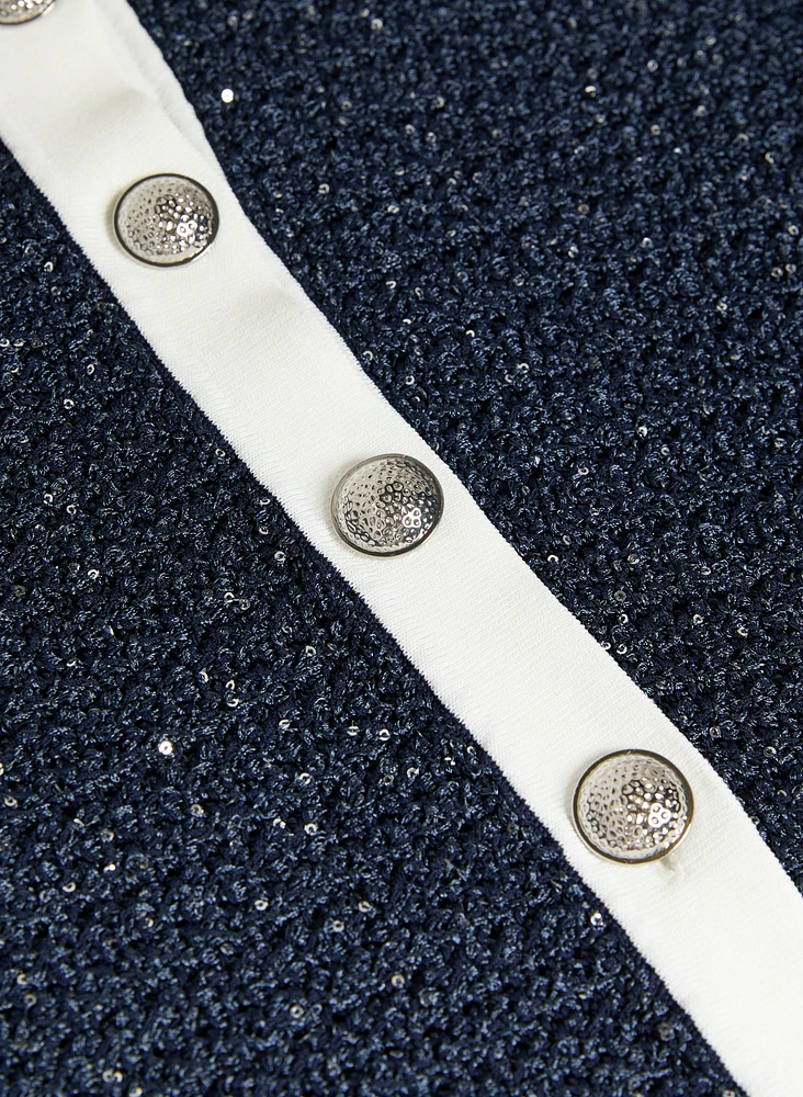 Cardigan en bouclé à paillettes