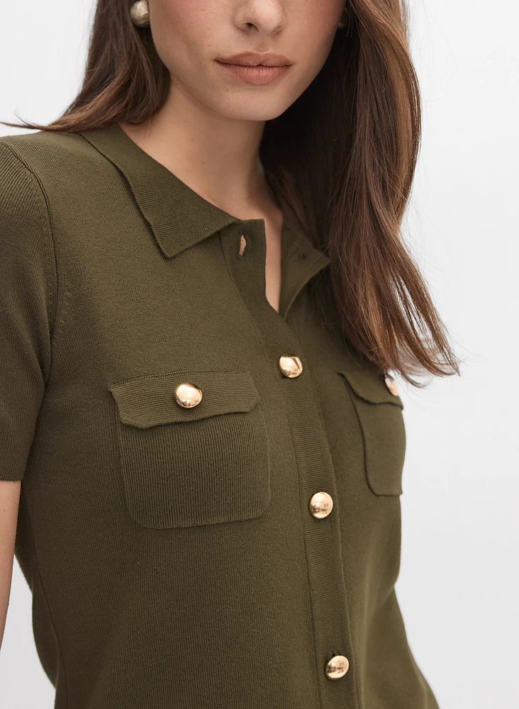 Knit Polo Top