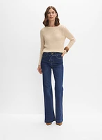 Drawstring Flare-Leg Jeans