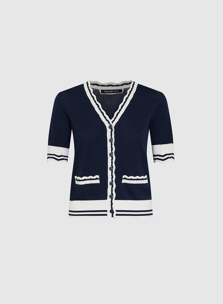 Contrast Trim Cardigan