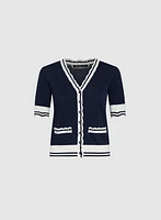 Contrast Trim Cardigan