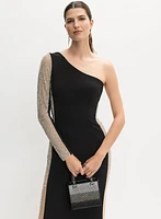 Beaded Illusion Sleeve Dress