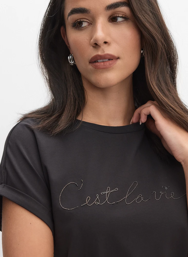 Beaded Script T-Shirt