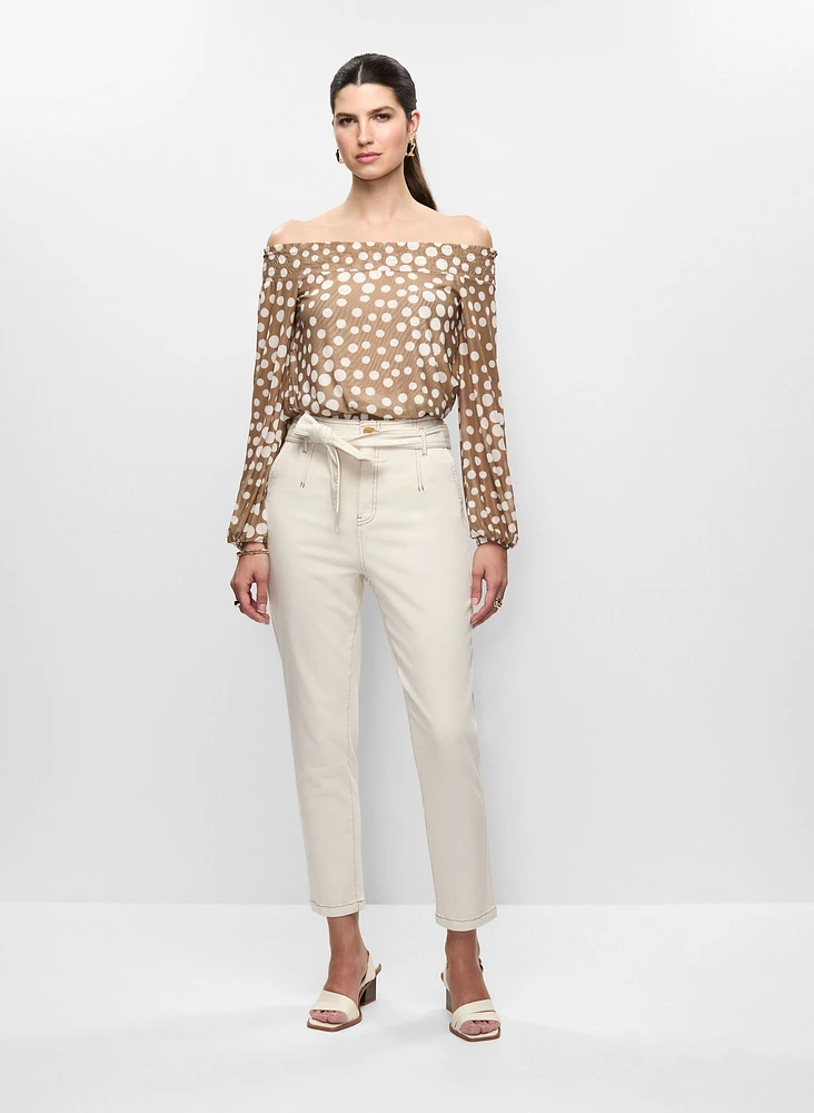 Jean à taille nouée