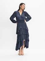 Tiered Satin Dress