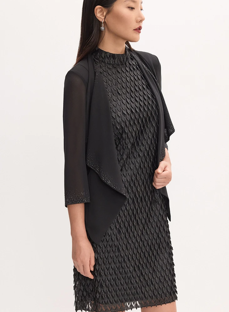 Stud Embellished Sheer Bolero