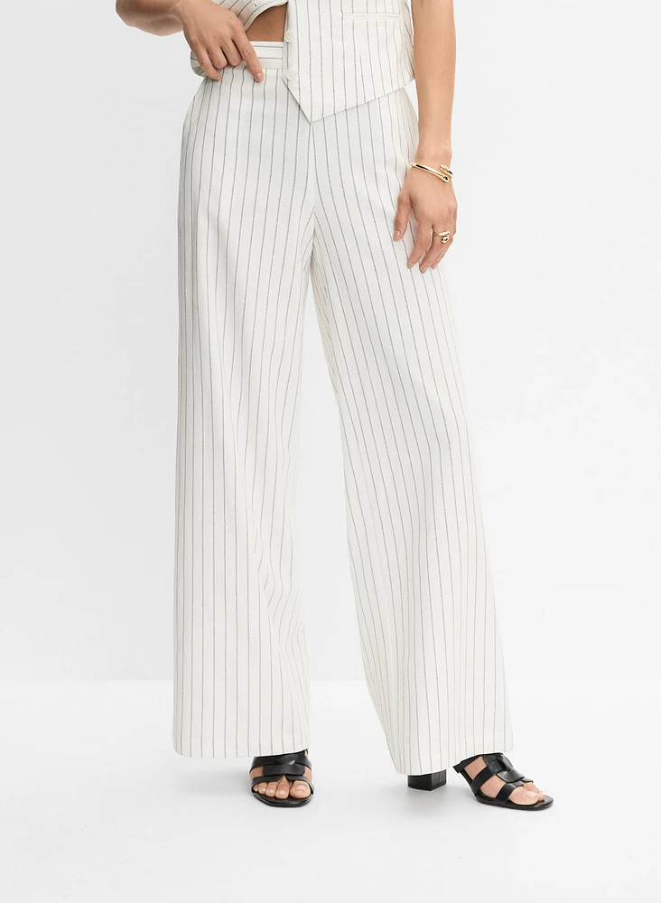 Soho Pinstripe Stretch Linen Pants