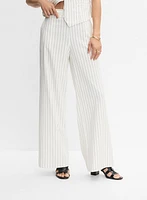 Soho Pinstripe Stretch Linen Pants