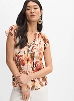 Blouse florale en chiffon